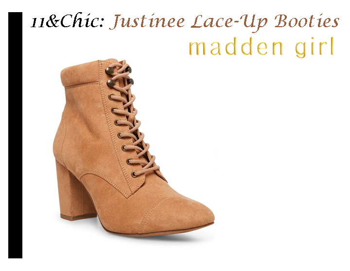 ~ Wednesday Win! ~ 11&Chic Presents: “Justinee” Lace-Up Booties by Madden Girl in Size 11